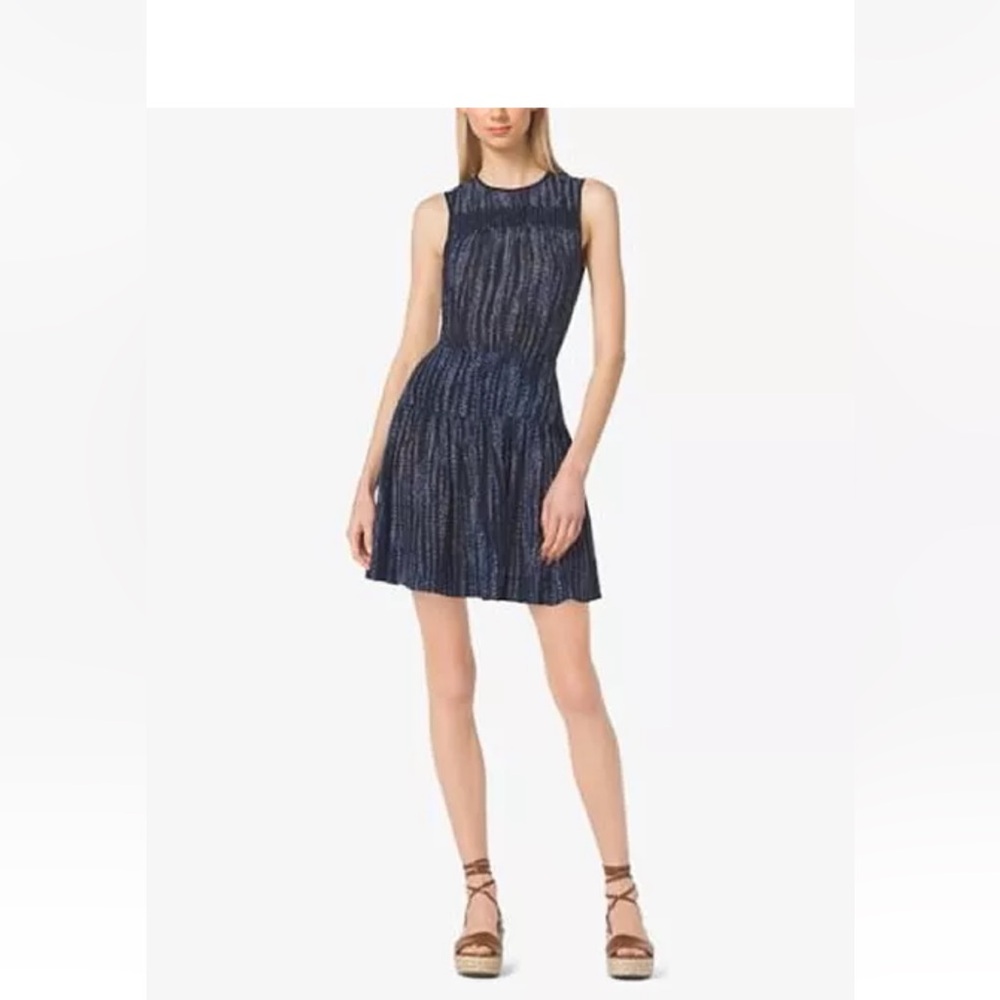 Michael Kors side zipper sleeveless mini dress Blue size 6